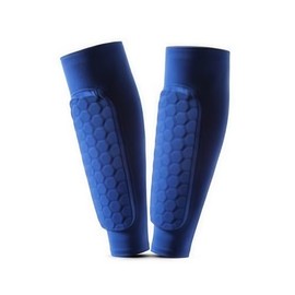 Senvitate Soccer Shin Guards for Adult, Calf Compression Sleeve with Honeycomb Pads, Lightweight Calf Protective Gear Shin Pads for Football, Baseball, Soccer, Basketball, Running & More (Blue, XL)