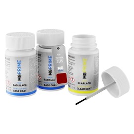 MG PRIME Autolack Lackstift Set für Toyota 3U5 Emotional Red 2 Metallic/Karminarot Mica Grundlack Basislack Klarlack je 50ml