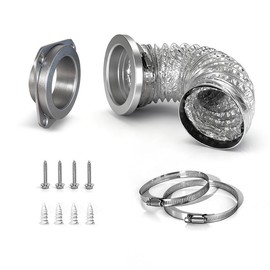 Magnetic Dryer Vent Coupling Kit, 4 Inch, Quick Connect Connector with Duct Hose and 2 Clamps, Airtight Seal (180°Magnetic Self-Aligning)