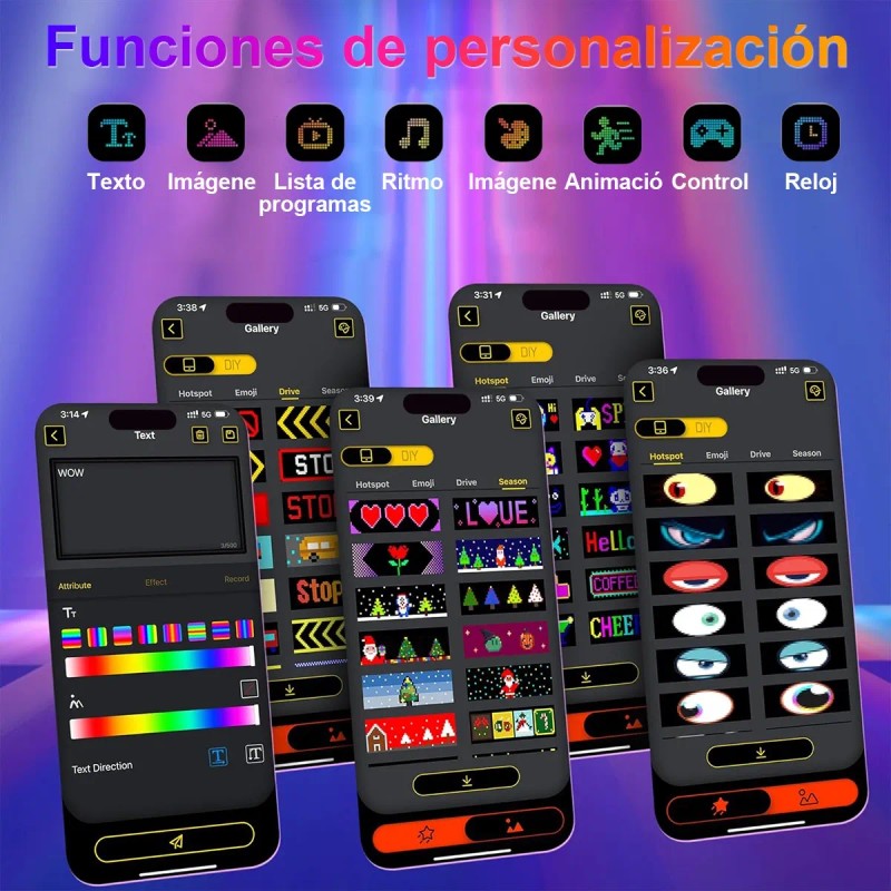 2 Piezas De Pantalla Led Con Luz Devil Eyes (12x59.5cm)