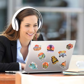 50pcs Scrapbook Stickers Laptop Stickers Cute Stickers Animal Stickers Small Stickers for Children Suitcase Stickers Sticker Pack (Text Theme)