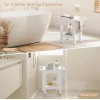 Unbranded White Shower Bench Stool with Storage Shelf