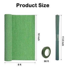 Beyoslf Crepe Paper Flower DIY Kits 65Pcs - 14 Rolls Crepe Paper Sheets Rolls Streame...