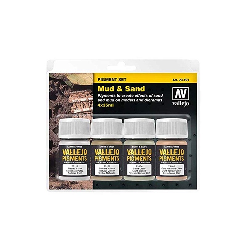 Vallejo 073191 Pigment-Set Schlamm und Sand, 35 ml (4er Pack),