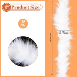 GLOBLELAND 2Pcs 4.3Yards/4M Feather Fluff Boas Christmas Costume Decoration for Home Dancing Party Dress Up Wedding DIY Craft Sewing