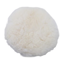 Partuto 1pc 5" 125mm Universal Wool Polishing Buffing Pad - Auto Woolen Buffing Waxing Pad Car Polisher Buffer Drill Attachment Hook & Loop Wool White