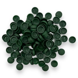 Heritage Green Dome Screw Snap Cover Caps, Plastic Cap Screws Two-Piece Matt 6/8g - Pack of 100