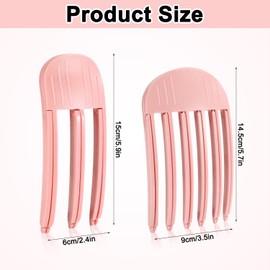 2pcs Wind Shaping Styling Comb, 2 Styles Heatless Volume Volumizer Volumizing Clips No-Trace Hair Root Lifting Clips Pink Hairline Shaping Tool Bangs Combs Korean No-Trace Tool for Women Men