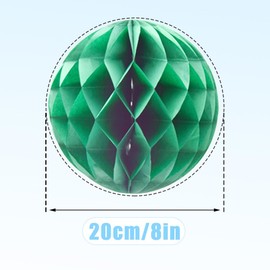 Hocansen 8 PCS Paper Honeycomb Balls Decoration 8inch Honeycomb Flower Balls Party Decoration Tissue Pom Poms Ball Hanging Flower Balls for Wedding, BirthdayHome Decor (FWQ/Green)