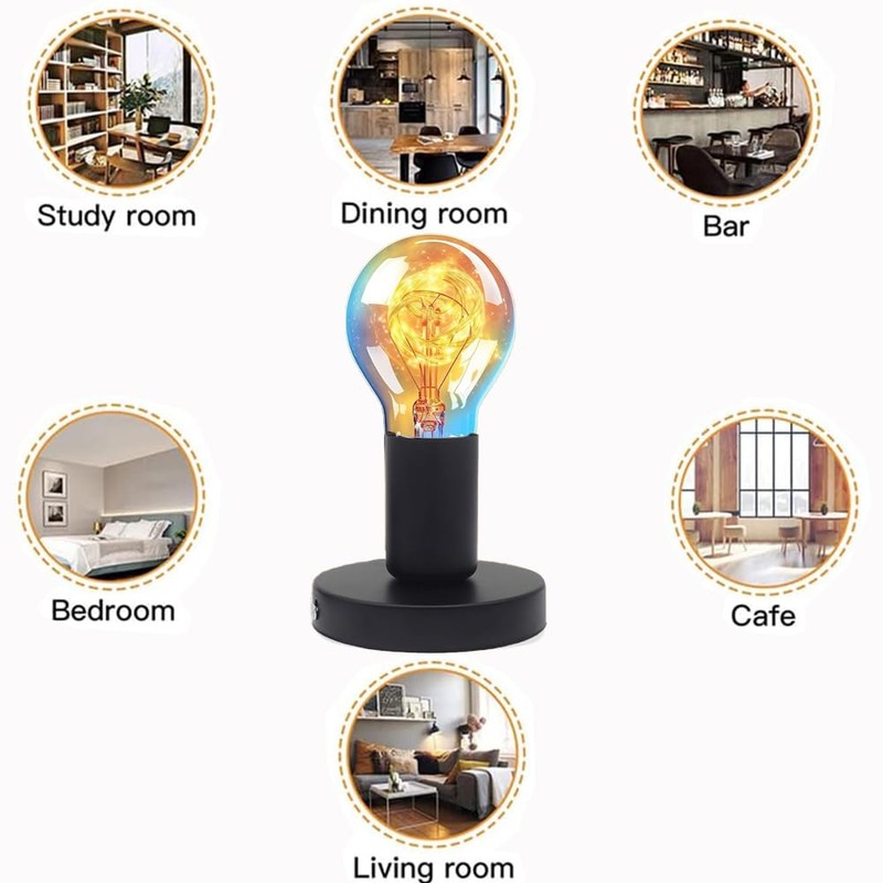 Jacqings Polished Metal Desktop Lamp Base E26 E27 Screw Light