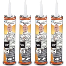 Dicor 501LSB-1, Self-Leveling Lap Sealant, RV Roof and Repair, Black, 10.3 OZ Tube, Pack of 4