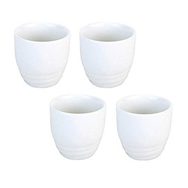 Happy Sales HSSCP-WHT4, Set of 4 White Porcelain Sake cups 1.5 oz