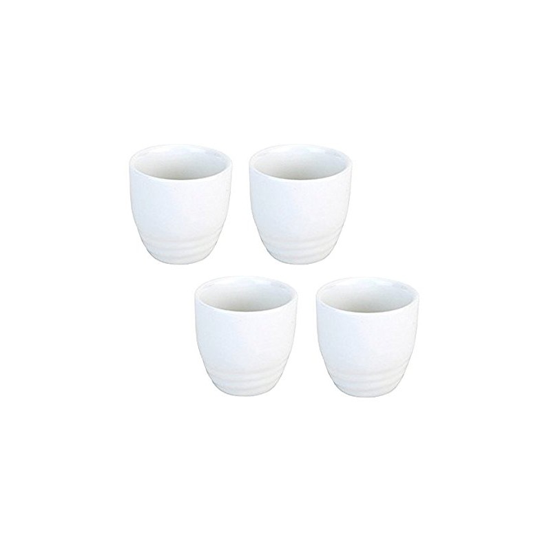 Happy Sales HSSCP-WHT4, Set of 4 White Porcelain Sake cups