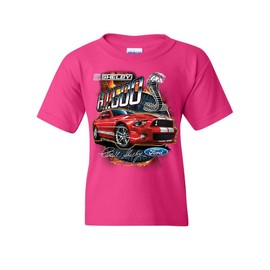 Ford Mustang 2014 Shelby GT500 Cobra Youth T-Shirt American Muscle Car Kids Tee Hot Pink Small