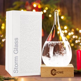Christmas Gifts Storm Glass Weather Stations Water Drop Weather Predictor Creative Forecast Nordic Style Decorative Weather Glass Weather gifts for Men (S)