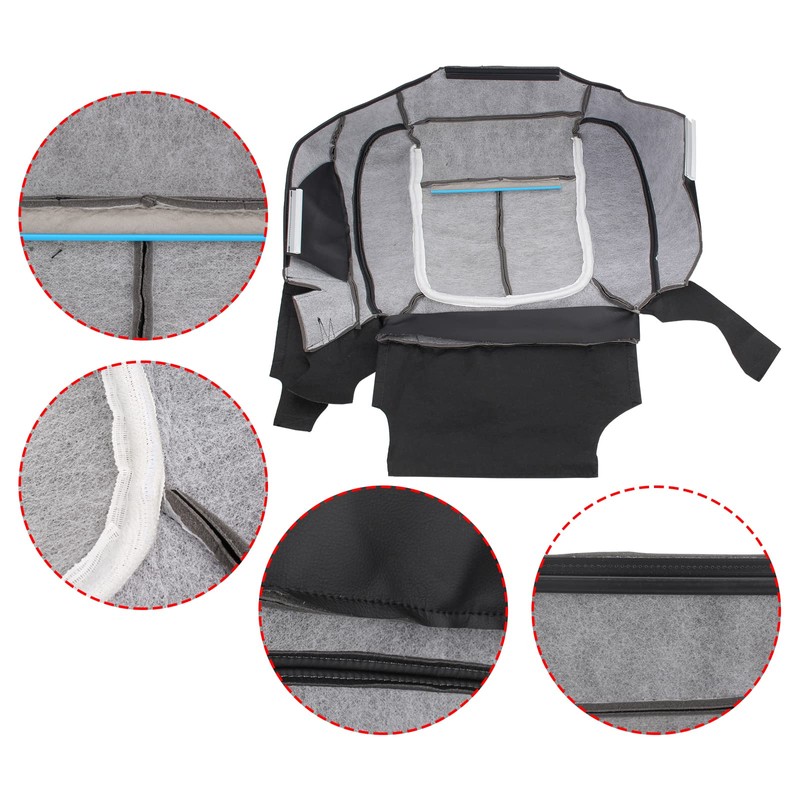AUTOKAY Black Driver Bottom Leather Seat Cover Fits for Ford