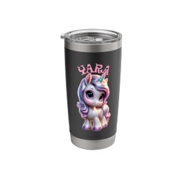 Yara Cute Unicorn Design for Girls Name Yara Stainless Steel Insulated Tumbler