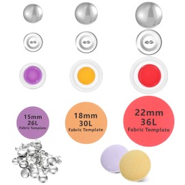 60 Sets Cover Button Kits with 3 Sizes & Tools 15mm/18mm/22mm DIY Fabric Cloth Covers Buttons to Covers Self Cover Buttons with Wire Backs - Newbie-Friendly