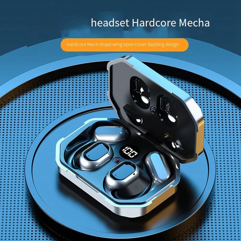 Fahgaer Mecha Style JR06 Wireless Bluetooth Earphones,Ear Mounted Digital Breathing
