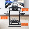 R&D Hardware Foldable Racing Steering Wheel Stand, Height Adjustable Universal