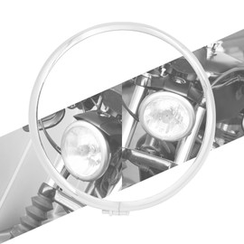 HCmotorku Motorcycle 5.75" Headlight Trim Ring Fit for Harley Sportster Iron XL 883 1200 Dyna Softail FXST FXBB Chrome