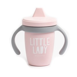 Bella Tunno Happy Sippy Cup - Vasos de transición para bebés de 6 meses en adelante con asas extraíbles y silicona no tóxica, sin BPA, pequeña dama, 8 onzas