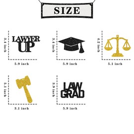 Maicaiffe Lawyer Graduation Hanging Swirl Decorations - Glitter 17 Pcs Congrats Lawyer Party Supplies - Law Grad Streamers - Case Closed Lawyer Up Law School Graduation Foil Swirls Ceiling Decorations