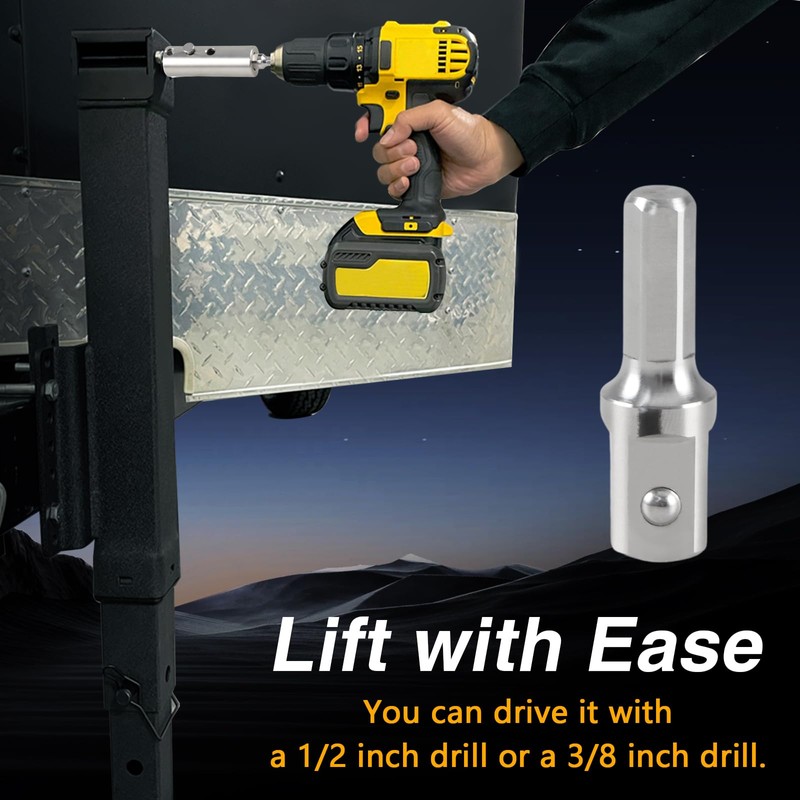 KPALAG Upgraded Stainless Steel Trailer Jack Electric Drill Adapter with
