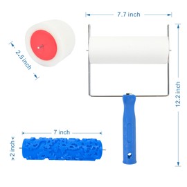 Nichiyo Pattern Paint Roller Set 7" Texture Roller Decorative Tools for Home Wall, Old Furniture and Crafts(ZSJTZ-2)