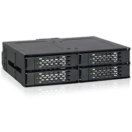 ICY DOCK Rugged 4 x 2.5 SAS/SATA HDD/SSD Mobile Rack Enclosure for 5.25" Bay (with Fan Control) | ToughArmor MB607SP-B