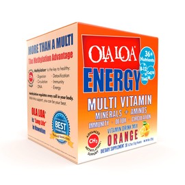 Ola Loa Energy Orange Multi Vitamin Drink Mix - Amino Energy Powder, Gluten Free, Detox, Dairy Free, Caffeine Free - Drink Your Vitamins for the Rigors of Daily Life - 30 Packets (8.25oz)