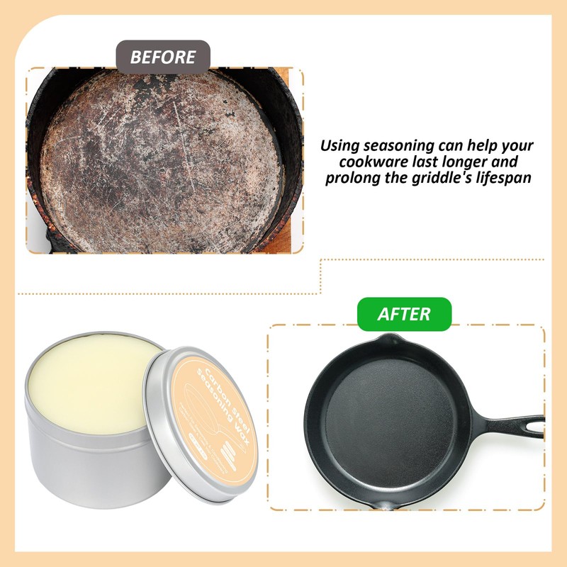 Threlaco 3 Pack 6 oz Cast Iron and Carbon Steel