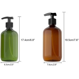 Kitchnexus 4 x 500 ml Soap / Lotion Dispensers Empty Bottles with Black Lotion Pump Dispensers Ideal for Kitchen and Bathroom