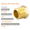 (6 Pack) Besosay 3/8 Inch NPT Male Brass Pipe Plug,