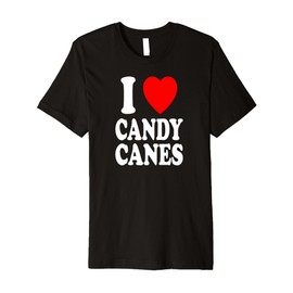 I Heart (Love) Candy Canes Winter Peppermint Christmas Premium T-Shirt