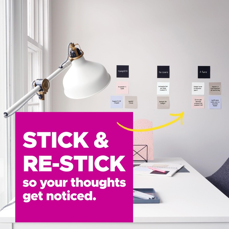 Post-it Super Sticky Notes, 4 Lined Sticky Note Pads, 4