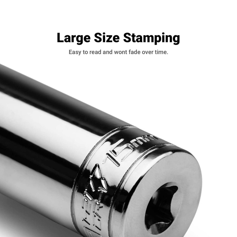 Capri Tools 13 mm Deep Socket, 1/4 in. Drive, 12-point,