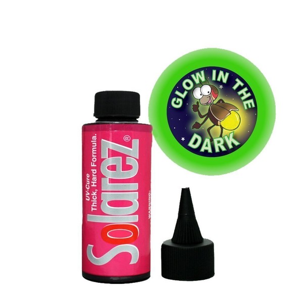 SOLAREZ Fly Tie UV Cure Resin - Thick Hard Glow Formula (2 oz) Fly Tying, Fishing, Use Glow in The Dark to Build Fly Heads and Bodies
