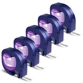 Upwinning 12267 Clear Label Tape Compatible for Dymo Letratag Tape Clear 12mm x 4m, Compatible with Dymo Letratag Refills Transparent Compatible for Dymo Letratag Label Maker LT100H XR LT100T 200B, 5x