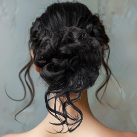 Messy Bun Hair Piece | Wavy Curly Fake Hair Bun Extensions Ponytail Hairpieces,Volume Style Claw Ponytail Holder Hairpieces for Girls Ladies Bride Girlfriend