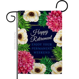 Breeze Decor Enjoy Garden Flag Celebration Happy Retired Veteran Congratulations Occasion Anniversary Party House Decoration Banner Small Yard Gift Double-Sided, Made in USA