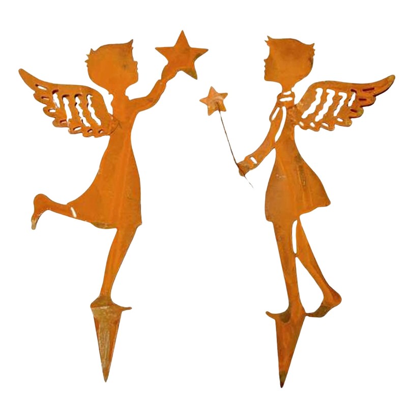 Storm's Gartenzaubereien Garden Stake Angel Figurine Set of 2 for