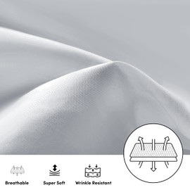 Aspire Homeware Pillow Cases 2 Pack – 100% Brushed Microfiber Silver Pillowcases Super Soft Envelope Closure Pillow Cover (50x75cm)