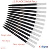 DIGNO SketchStic Felt Tip Pens, BLACK, Pack of 12, Fibre