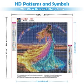 MOGTAA Rainbow Fairy Diamond Art Kits for Adults, Starry Sky Diamond Painting Kits for Beginners, DIY 5D Diamond Dots Kits Gem Painting for Home Wall Art Decor 12x12 inch