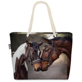 VOID Horse Foal Riding Summer Beach Bag Shopper 58 x 38 x 16 cm 23L XXL Shopping Bag Travel Bag Beach Bag, multicoloured, Casual