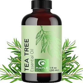 100 Pure Tea Tree Oil Natural Essential Oil with Antifungal Antibacterial Benefits For Face Skin Hair Nails Heal Acne Psoriasis Dandruff Piercings... 