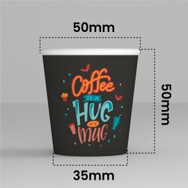 200 Kaffeebecher aus Papier, 65 ml, Coffee O'Clock, umweltfreundlich, biologisch abbaubar, Einweg, klein, zum Mitnehmen, heiße Getränke