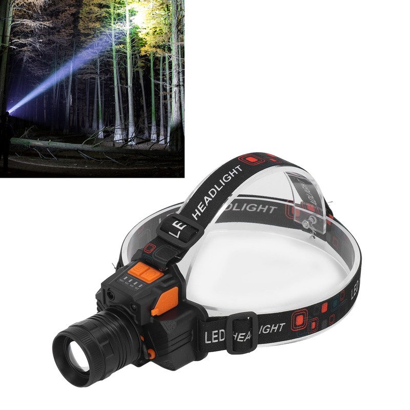 Head Lamp USB Rechargeable 3 Light Modes LED Lens 1500lm