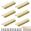 Mistillion 6 Pack Brushed Gold Cabinet Handles, 80mm Anodized Aluminium